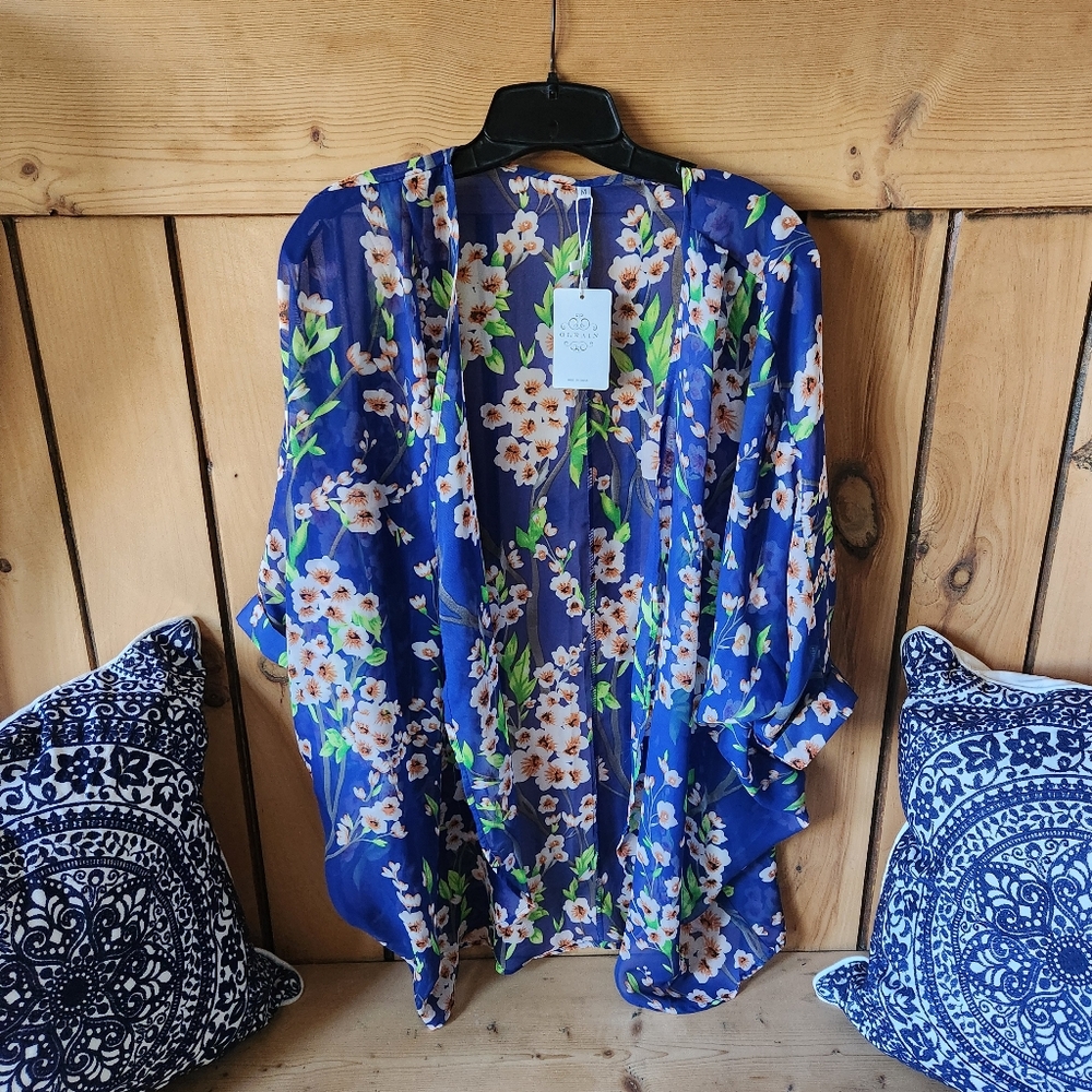 Floral Blue Kimono